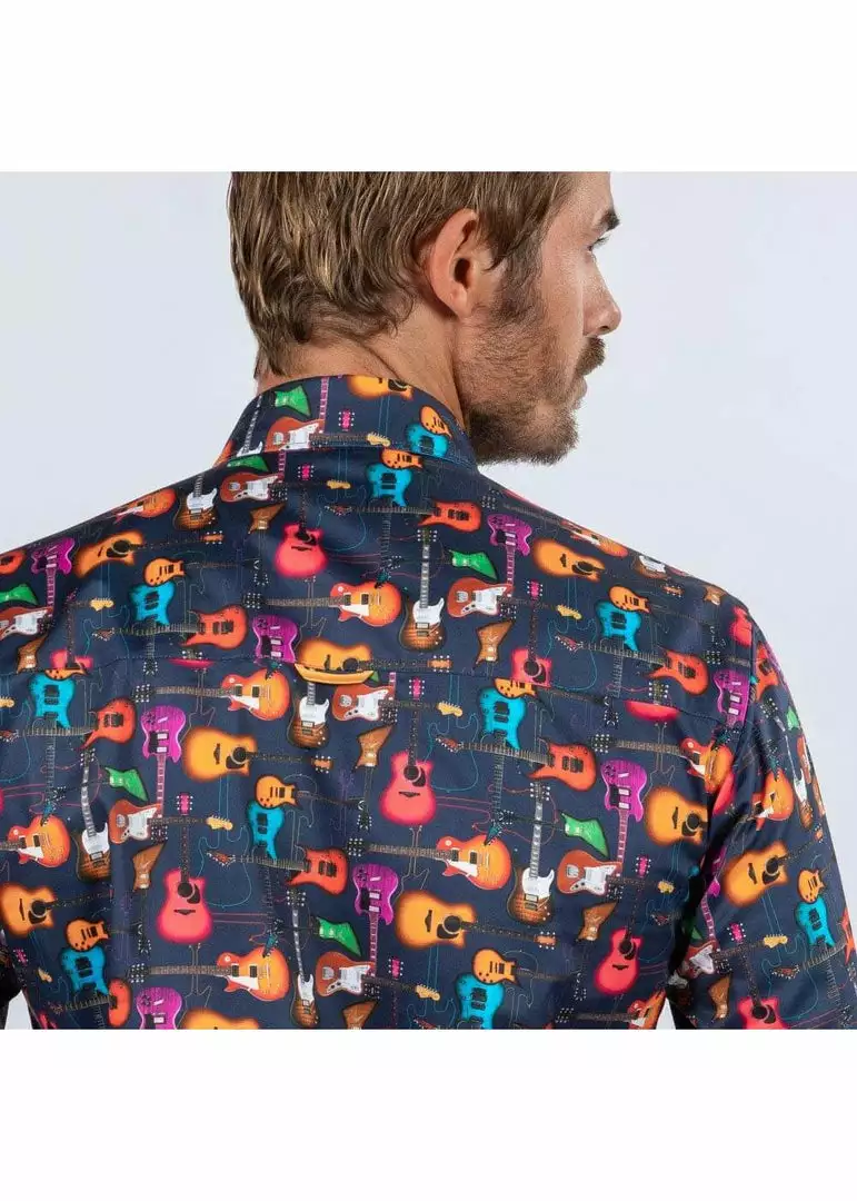 Claudio Lugli Mens Guitars Shirt Navy 4 Claudio Lugli Mens Guitars Shirt Navy