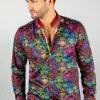 Claudio Lugli Mens Bright Skulls Shirt Black New In