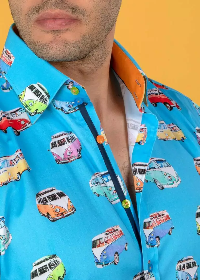 Claudio Lugli Mens Vans Shirt Blue New In 7 Claudio Lugli Mens Vans Shirt Blue New In