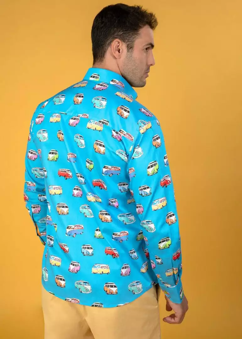 Claudio Lugli Mens Vans Shirt Blue New In 4 Claudio Lugli Mens Vans Shirt Blue New In