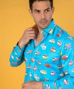 Claudio Lugli Mens Vans Shirt Blue New In