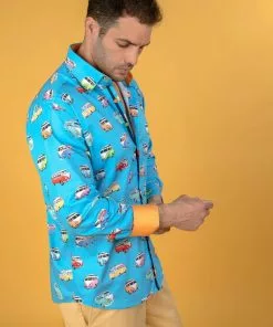 Claudio Lugli Mens Vans Shirt Blue New In 10 Claudio Lugli Mens Vans Shirt Blue New In