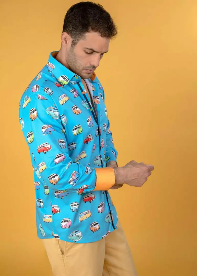 Claudio Lugli Mens Vans Shirt Blue New In 6 Claudio Lugli Mens Vans Shirt Blue New In