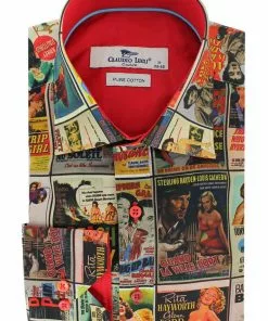 Claudio Lugli Mens Movie Posters Shirt Multi New In