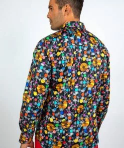 Claudio Lugli Mens Records Shirt Black New In