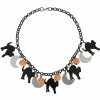 New In Collectif Lola Scaredy Cat Halloween Necklace Multi