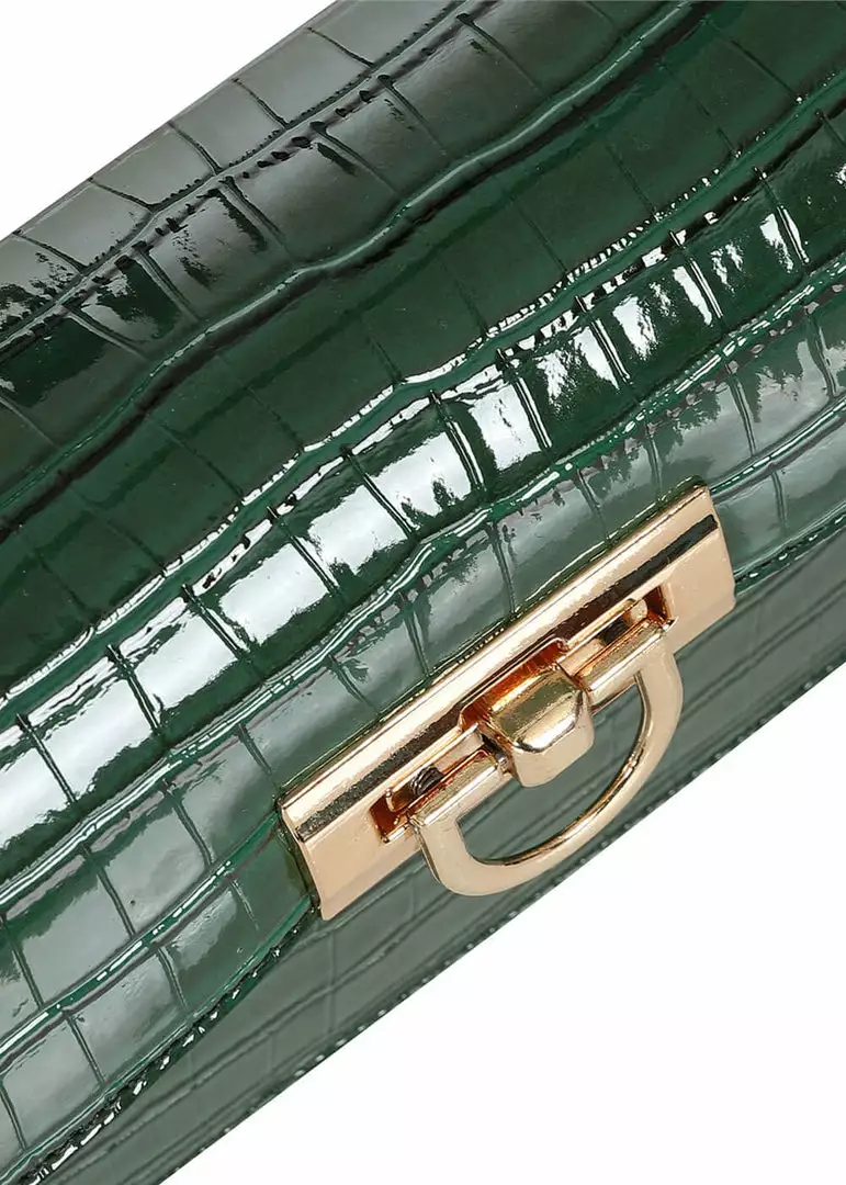 Collectif Caroline Croc 40's Bag Green New In 4 Collectif Caroline Croc 40's Bag Green New In