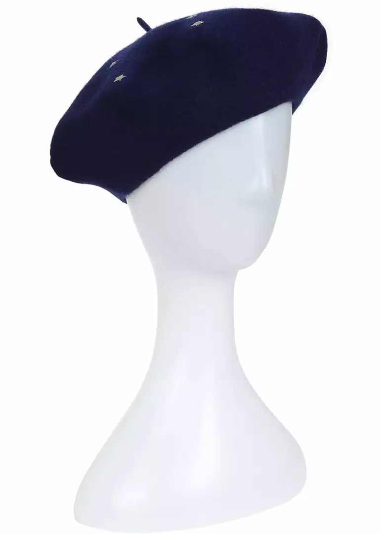 New In Collectif Starlight Stars 50's Beret Navy 5 New In Collectif Starlight Stars 50's Beret Navy