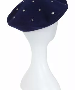 New In Collectif Starlight Stars 50's Beret Navy