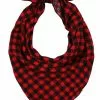 Collectif Sarah Check Square Scarf Red New In