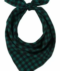 Collectif Sarah Check Square Scarf Green New In