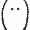 Collectif Natalie Bead Set Necklace Earrings Black 1 Collectif Natalie Bead Set Necklace Earrings Black
