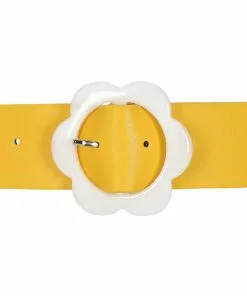 New In Collectif Nicola Flower Belt Yellow White