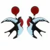 Collectif Rockabilly Swallow Earring Multi New In