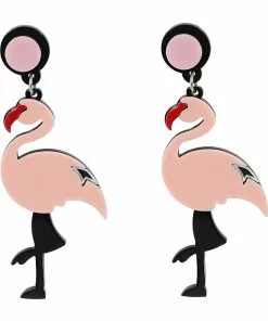 Collectif Pamela Flamingo 50's Earrings Pink New In