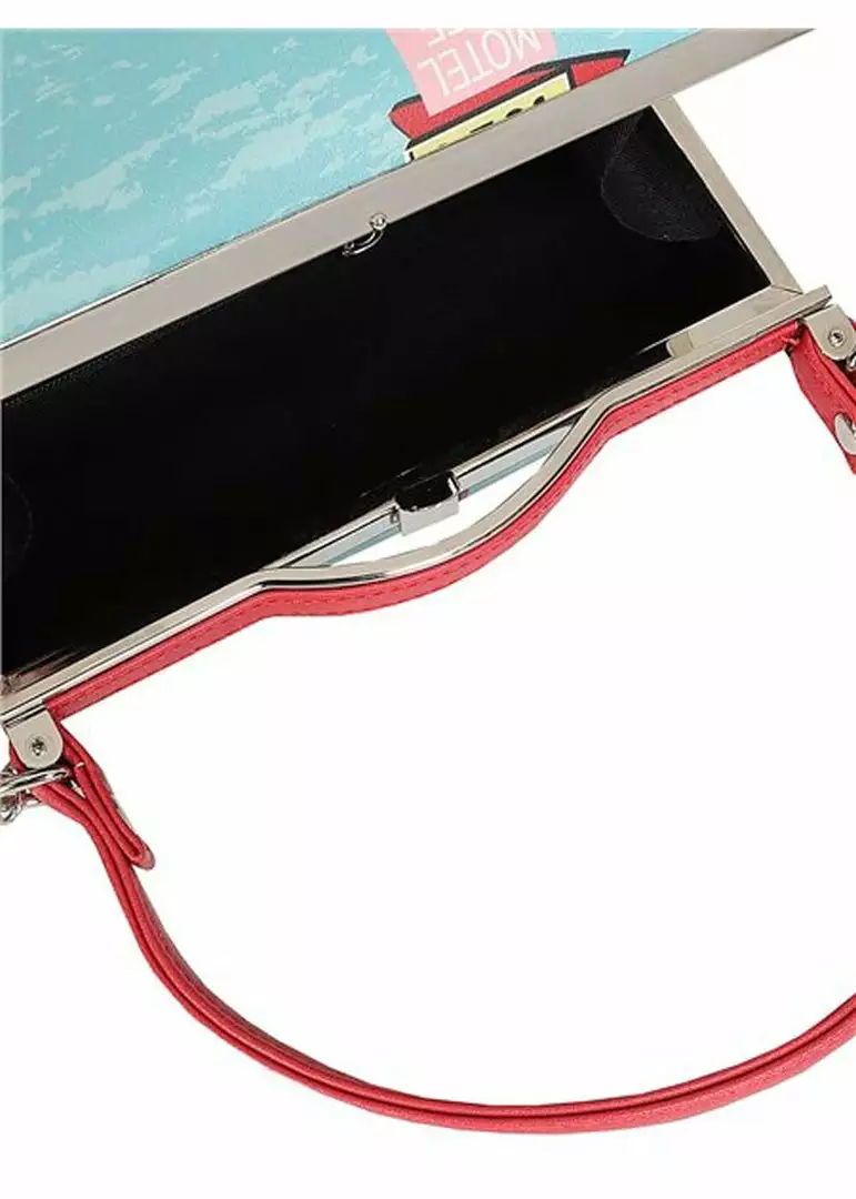 Collectif Carrie Motel 50's Handbag Blue New In 6 Collectif Carrie Motel 50's Handbag Blue New In