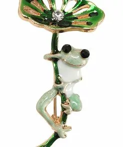 Collectif Timmy The Frog Brooch Green