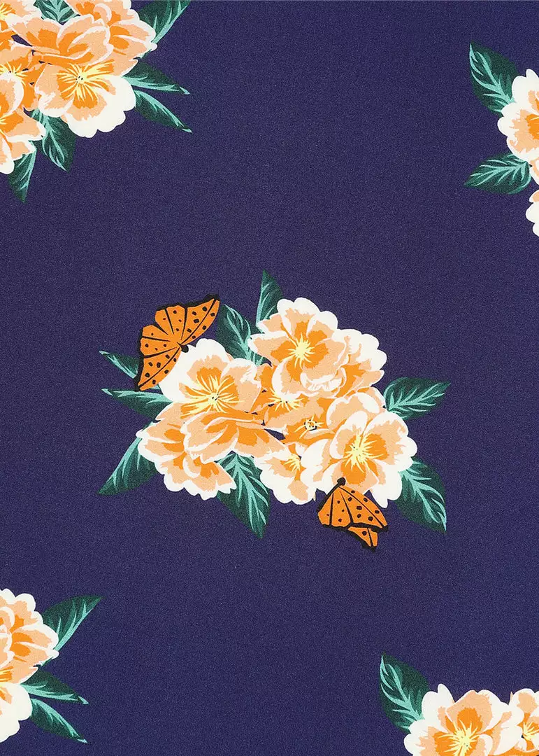 New In Collectif Spring Floral 40's Scarf Navy 4 New In Collectif Spring Floral 40's Scarf Navy