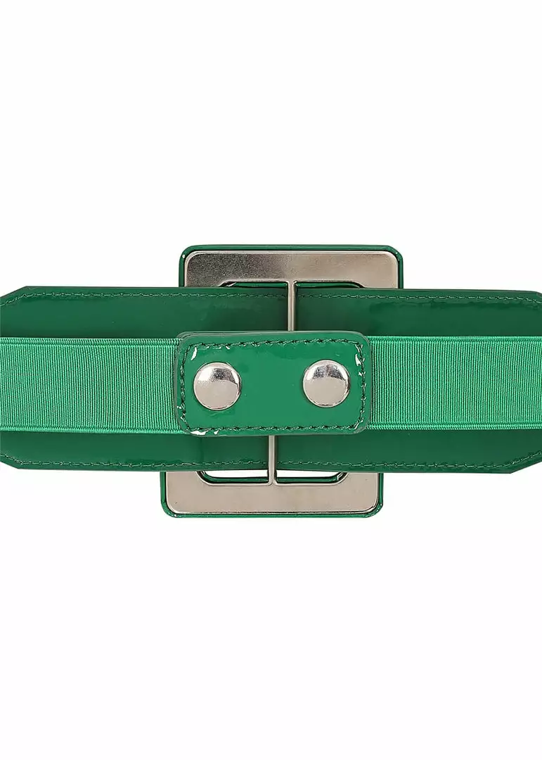 Collectif Tamiko Patent 60's Belt Green 6 Collectif Tamiko Patent 60's Belt Green