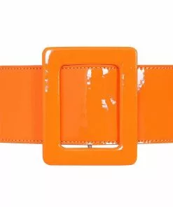 New In Collectif Tamiko Patent 60's Belt Orange