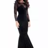 Collectif Morticia Fishtail Maxi Dress Black New In 2 Collectif Morticia Fishtail Maxi Dress Black New In