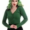 New In Collectif Kimberley 50's Cardigan Olive Green 2 New In Collectif Kimberley 50's Cardigan Olive Green
