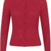 New In Collectif Leah Vintage Leaves 40's Cardigan Burgundy Red 1 New In Collectif Leah Vintage Leaves 40's Cardigan Burgundy Red