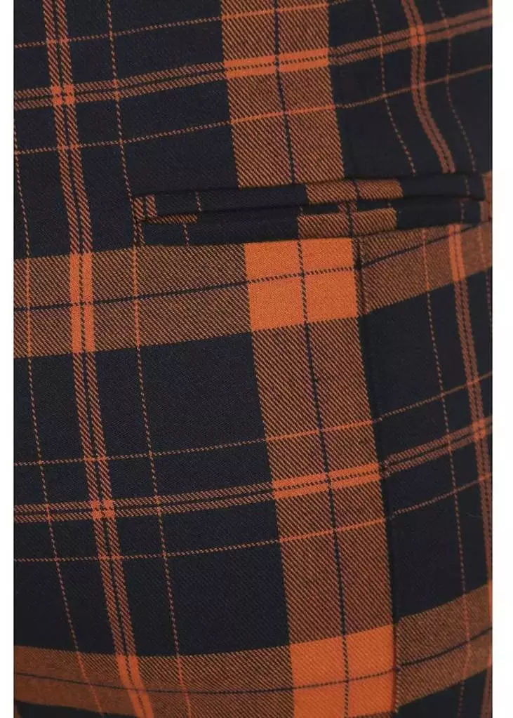 New In Collectif Bonnie Pumpkin Check 60's Trousers Black Orange 5 New In Collectif Bonnie Pumpkin Check 60's Trousers Black Orange