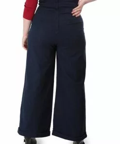 Collectif Kiki High Waisted 50's Jeans Navy Colour New In