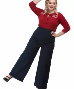 Collectif Kiki High Waisted 50's Jeans Navy Colour New In