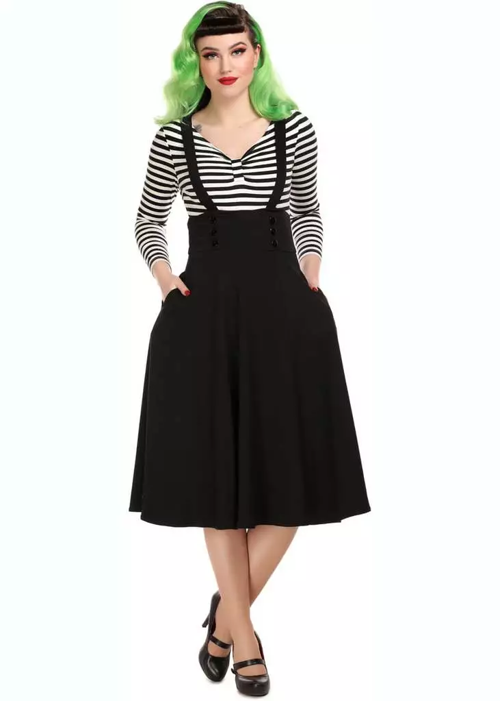 Collectif Ronnie 50's Swing Skirt Black 6 Collectif Ronnie 50's Swing Skirt Black