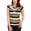 New In Collectif Dolores Pumkin Stripe 60's Top Multi Orange 2 New In Collectif Dolores Pumkin Stripe 60's Top Multi Orange