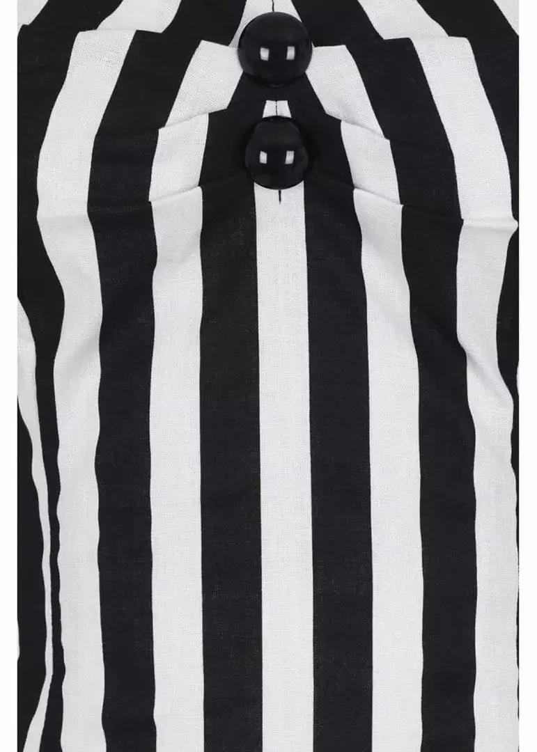New In Collectif Dolores Striped 50's Top Black White 5 New In Collectif Dolores Striped 50's Top Black White