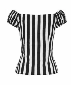 New In Collectif Dolores Striped 50's Top Black White 10 New In Collectif Dolores Striped 50's Top Black White