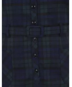 Collectif Caterina Blackwatch Check 40's Pencil Dress Multi 8 Collectif Caterina Blackwatch Check 40's Pencil Dress Multi