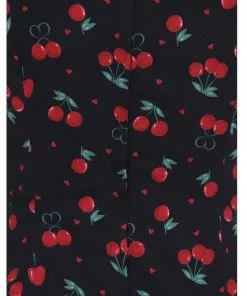 Collectif Dolores Cherry Love 50's Pencil Dress Black 11 Collectif Dolores Cherry Love 50's Pencil Dress Black
