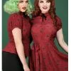Collectif Mary Grace Polkadot Meow 40's Swing Dress Red 1 Collectif Mary Grace Polkadot Meow 40's Swing Dress Red