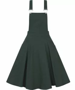 Collectif Kayden 40's Overalls Swing Dress Green New In