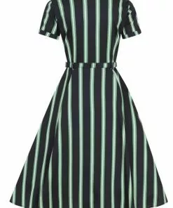 New In Collectif Caterina Witch Stripes 50's Swing Dress Black 9 New In Collectif Caterina Witch Stripes 50's Swing Dress Black