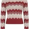 Collectif Machi Zig Zag Knitted 70's Top Red New In 1 Collectif Machi Zig Zag Knitted 70's Top Red New In
