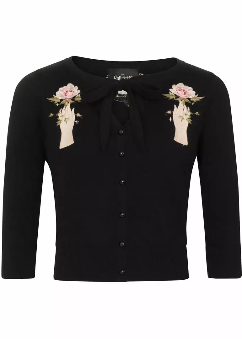 Collectif Charlene Carpe Diem 50's Cardigan Black 3 Collectif Charlene Carpe Diem 50's Cardigan Black
