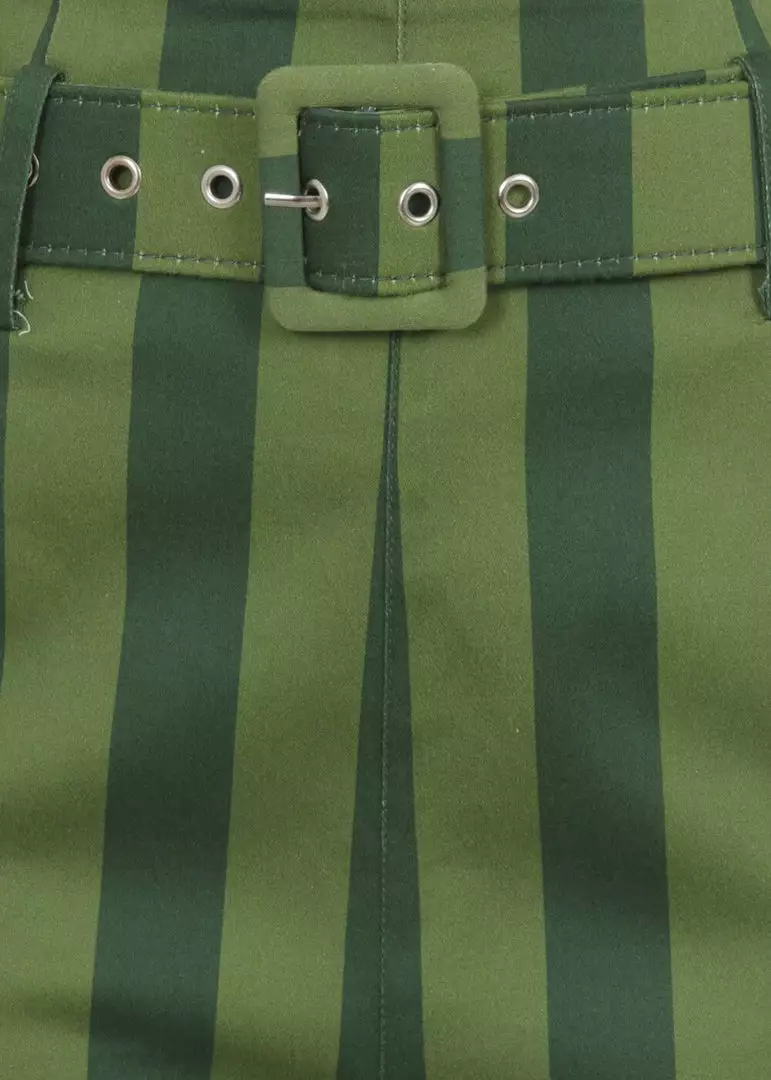 Collectif Thea Garden Stripes 60's Trousers Green New In 5 Collectif Thea Garden Stripes 60's Trousers Green New In