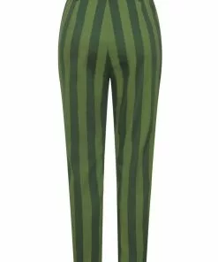 Collectif Thea Garden Stripes 60's Trousers Green New In 10 Collectif Thea Garden Stripes 60's Trousers Green New In