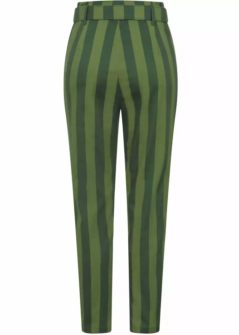 Collectif Thea Garden Stripes 60's Trousers Green New In 6 Collectif Thea Garden Stripes 60's Trousers Green New In
