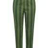 Collectif Thea Garden Stripes 60's Trousers Green New In