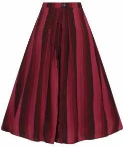 Collectif Reyna Midnight Stripe 60's Swing Skirt Wine
