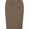 Collectif Sloan Herringbone 40's Pencil Skirt Brown New In 1 Collectif Sloan Herringbone 40's Pencil Skirt Brown New In