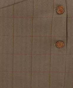 Collectif Sloan Herringbone 40's Pencil Skirt Brown New In