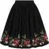 Collectif Jasmine Festive Floral 50's Swing Skirt Black New In 1 Collectif Jasmine Festive Floral 50's Swing Skirt Black New In