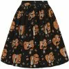 New In Collectif Jasmine Hocus Pocus 50's Swing Skirt Black